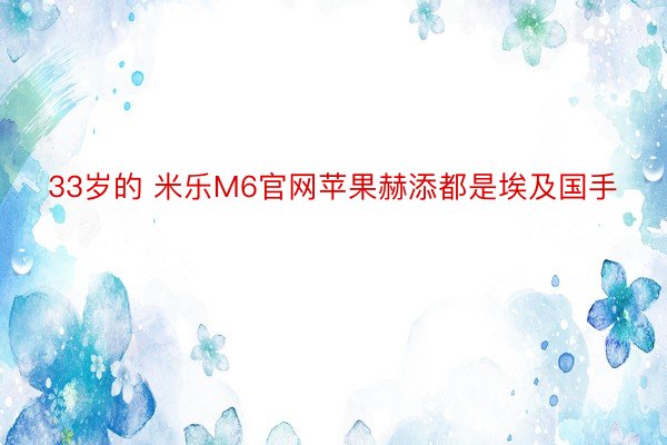 33岁的 米乐M6官网苹果赫添都是埃及国手