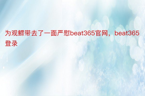 为观鳏带去了一面严慰beat365官网，beat365登录