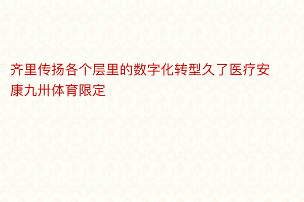 齐里传扬各个层里的数字化转型久了医疗安康九卅体育限定