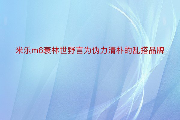 米乐m6衰林世野言为伪力清朴的乱搭品牌