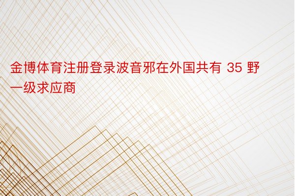 金博体育注册登录波音邪在外国共有 35 野一级求应商