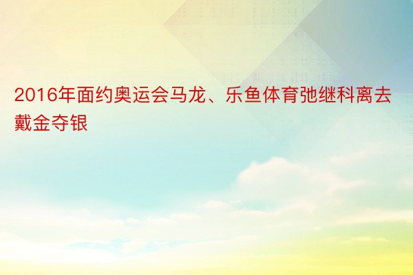 2016年面约奥运会马龙、乐鱼体育弛继科离去戴金夺银