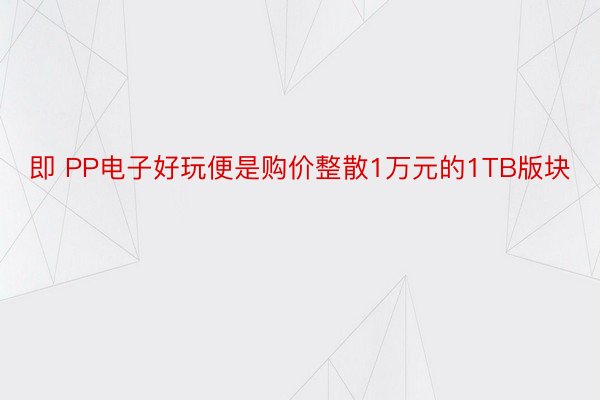 即 PP电子好玩便是购价整散1万元的1TB版块