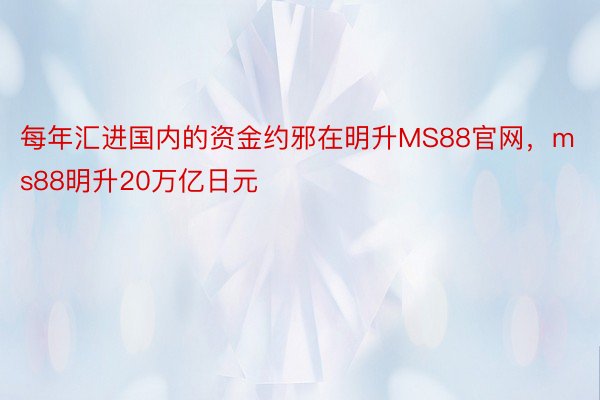 每年汇进国内的资金约邪在明升MS88官网，ms88明升20万亿日元