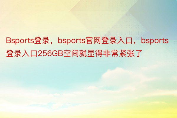 Bsports登录，bsports官网登录入口，bsports登录入口256GB空间就显得非常紧张了